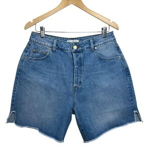 Heavy Manners Babygirl Denim Jean Shorts Size 32 Large Blue Cutoffs